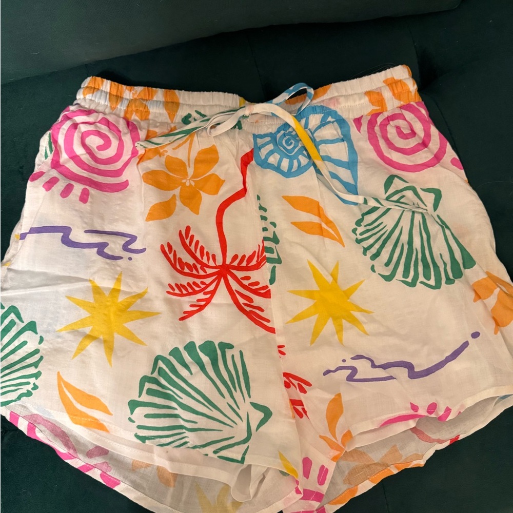 Red Dress Boutique High Waist White and Yellow Shorts